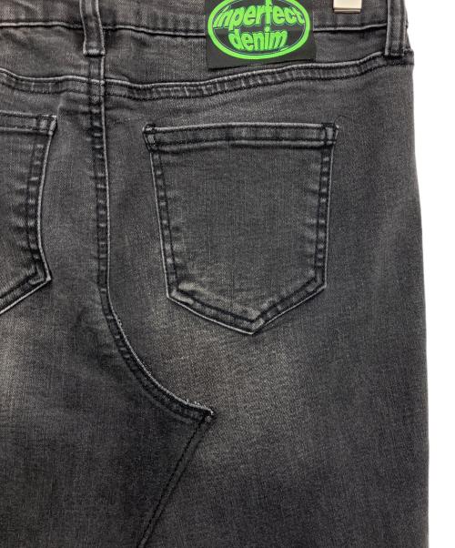 INPERFECT Denim（インパーフェクト デニム）INPERFECT Denim (インパーフェクト デニム) デニムスカート ブラック×ベージュ サイズ:27の古着・服飾アイテム
