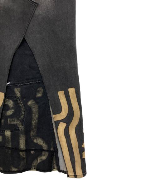 INPERFECT Denim（インパーフェクト デニム）INPERFECT Denim (インパーフェクト デニム) デニムスカート ブラック×ベージュ サイズ:27の古着・服飾アイテム