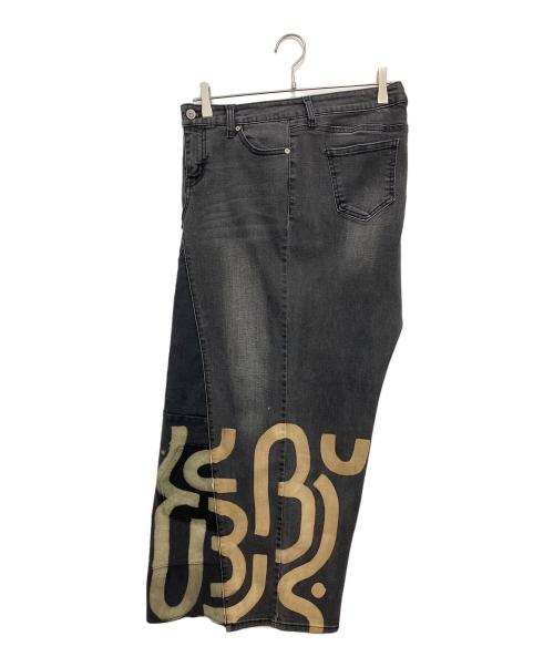 INPERFECT Denim（インパーフェクト デニム）INPERFECT Denim (インパーフェクト デニム) デニムスカート ブラック×ベージュ サイズ:27の古着・服飾アイテム