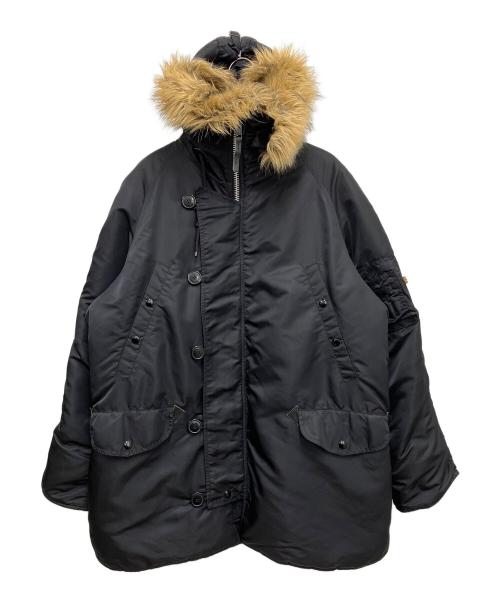 ALPHA（アルファ）ALPHA (アルファ) フライトジャケット ブラック×ベージュ サイズ:Lの古着・服飾アイテム