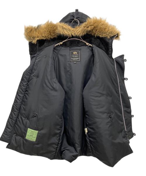 ALPHA（アルファ）ALPHA (アルファ) フライトジャケット ブラック×ベージュ サイズ:Lの古着・服飾アイテム
