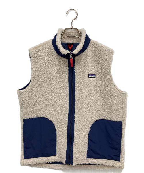 Patagonia（パタゴニア）Patagonia (パタゴニア) フリースベスト ベージュ×ネイビー サイズ:XXLの古着・服飾アイテム