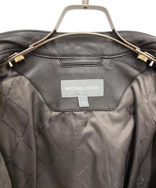 MICHAEL KORS（マイケル・コース）MICHAEL KORS (マイケル・コース) レザージャケット ブラック サイズ:Lの古着・服飾アイテム