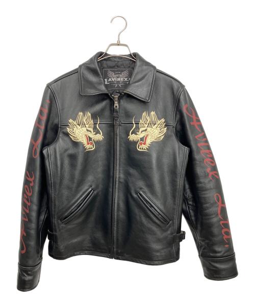 AVIREX（アヴィレックス）AVIREX (アヴィレックス) レザージャケット ブラック サイズ:Lの古着・服飾アイテム