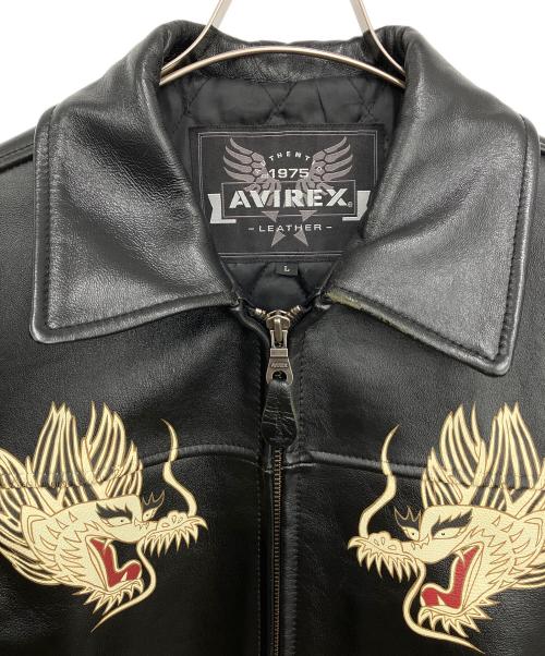 AVIREX（アヴィレックス）AVIREX (アヴィレックス) レザージャケット ブラック サイズ:Lの古着・服飾アイテム