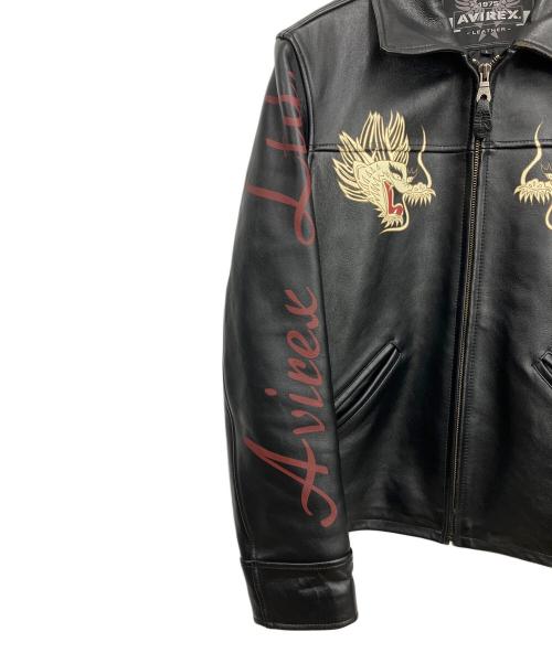 AVIREX（アヴィレックス）AVIREX (アヴィレックス) レザージャケット ブラック サイズ:Lの古着・服飾アイテム