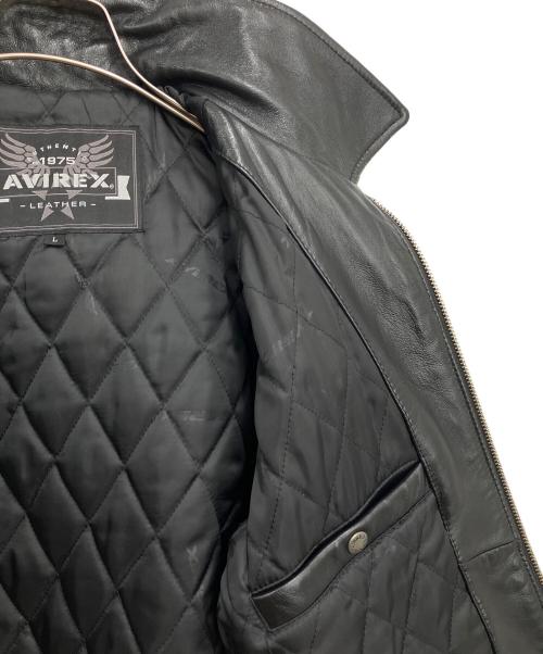 AVIREX（アヴィレックス）AVIREX (アヴィレックス) レザージャケット ブラック サイズ:Lの古着・服飾アイテム