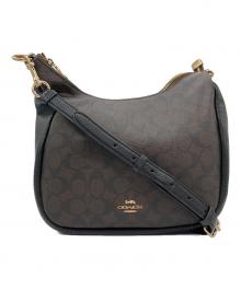 COACH（コーチ）の古着「ショルダーバッグ シグネチャー」｜ブラウン×ブラック