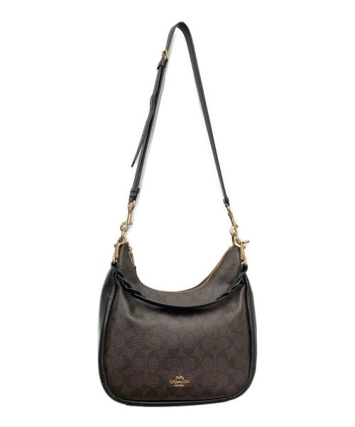 COACH（コーチ）COACH (コーチ) ショルダーバッグ シグネチャー ブラウン×ブラックの古着・服飾アイテム