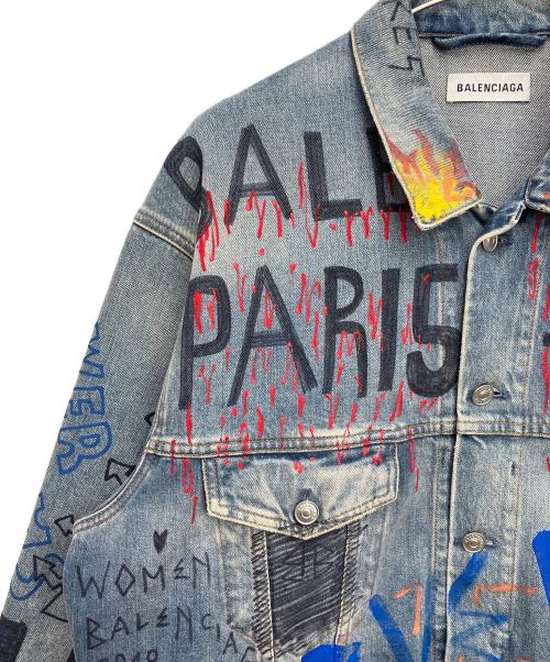 BALENCIAGA（バレンシアガ）BALENCIAGA (バレンシアガ) グラフィティ オーバーサイズデニムジャケット インディゴ サイズ:34の古着・服飾アイテム