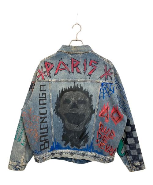 BALENCIAGA（バレンシアガ）BALENCIAGA (バレンシアガ) グラフィティ オーバーサイズデニムジャケット インディゴ サイズ:34の古着・服飾アイテム