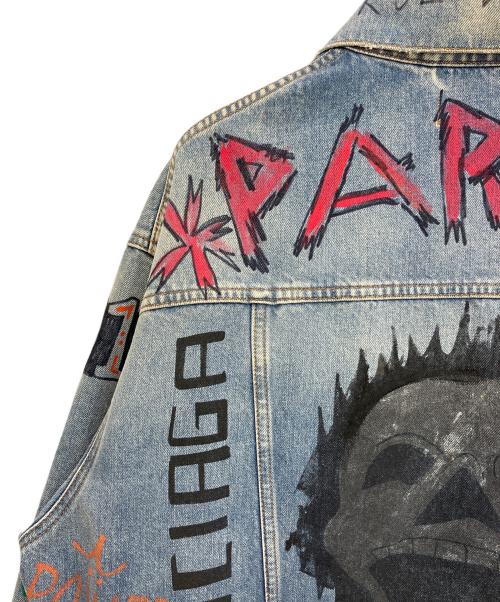 BALENCIAGA（バレンシアガ）BALENCIAGA (バレンシアガ) グラフィティ オーバーサイズデニムジャケット インディゴ サイズ:34の古着・服飾アイテム