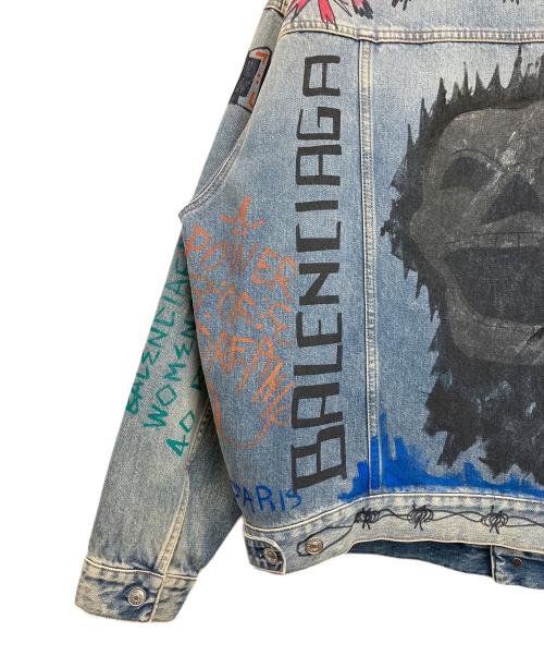 BALENCIAGA（バレンシアガ）BALENCIAGA (バレンシアガ) グラフィティ オーバーサイズデニムジャケット インディゴ サイズ:34の古着・服飾アイテム