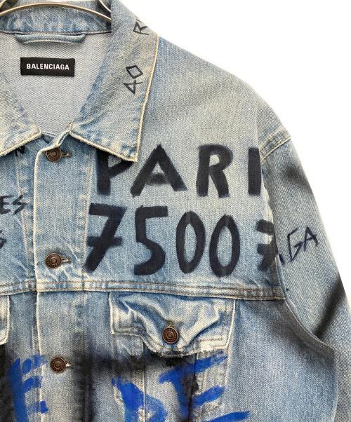 BALENCIAGA（バレンシアガ）BALENCIAGA (バレンシアガ) グラフィティデニムジャケット インディゴ サイズ:44の古着・服飾アイテム