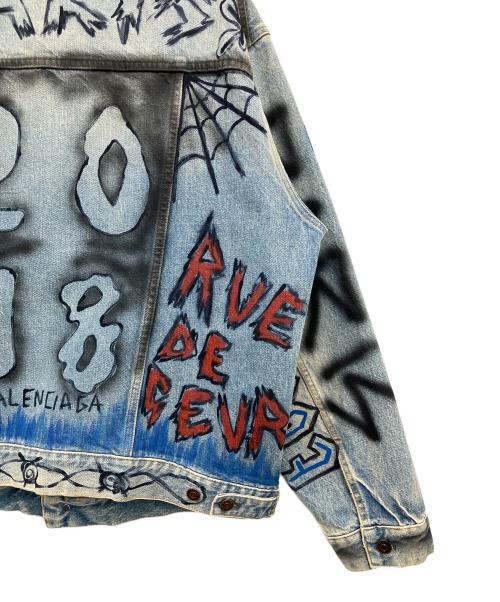BALENCIAGA（バレンシアガ）BALENCIAGA (バレンシアガ) グラフィティデニムジャケット インディゴ サイズ:44の古着・服飾アイテム