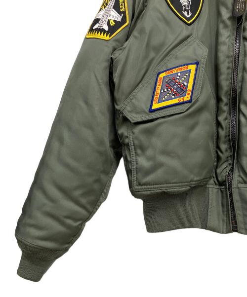 HOUSTON（ヒューストン）HOUSTON (ヒューストン) フライトジャケット グリーン サイズ:Mの古着・服飾アイテム