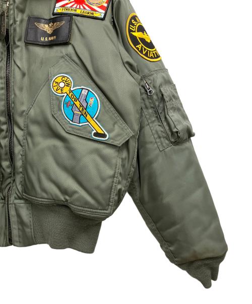 HOUSTON（ヒューストン）HOUSTON (ヒューストン) フライトジャケット グリーン サイズ:Mの古着・服飾アイテム