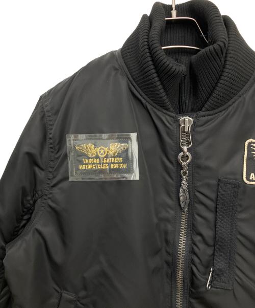 VANSON（バンソン）VANSON (バンソン) MA-1ジャケット ブラック サイズ:Mの古着・服飾アイテム