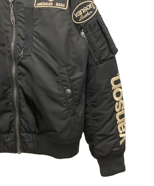 VANSON（バンソン）VANSON (バンソン) MA-1ジャケット ブラック サイズ:Mの古着・服飾アイテム