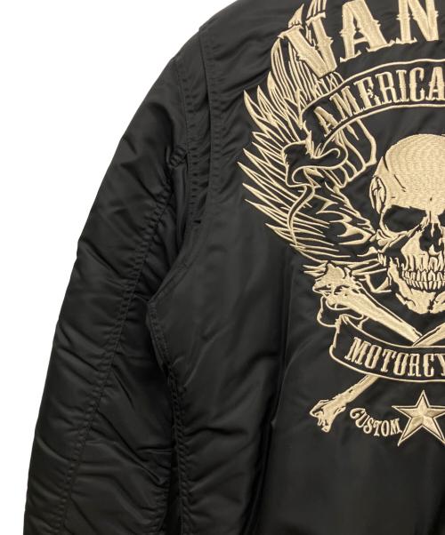 VANSON（バンソン）VANSON (バンソン) MA-1ジャケット ブラック サイズ:Mの古着・服飾アイテム