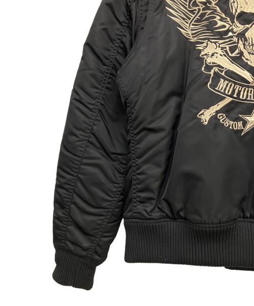 VANSON（バンソン）VANSON (バンソン) MA-1ジャケット ブラック サイズ:Mの古着・服飾アイテム
