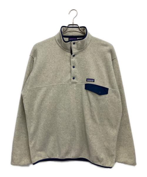 Patagonia（パタゴニア）Patagonia (パタゴニア) ライトウェイト・シンチラ・スナップT ホワイト×ネイビー サイズ:Lの古着・服飾アイテム