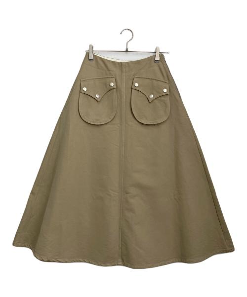 MM6 Maison Margiela（エムエムシックスメゾンマルジェラ）MM6 Maison Margiela (エムエムシックスメゾンマルジェラ) ラウンドポケットコットンスカート カーキ サイズ:SIZE38の古着・服飾アイテム