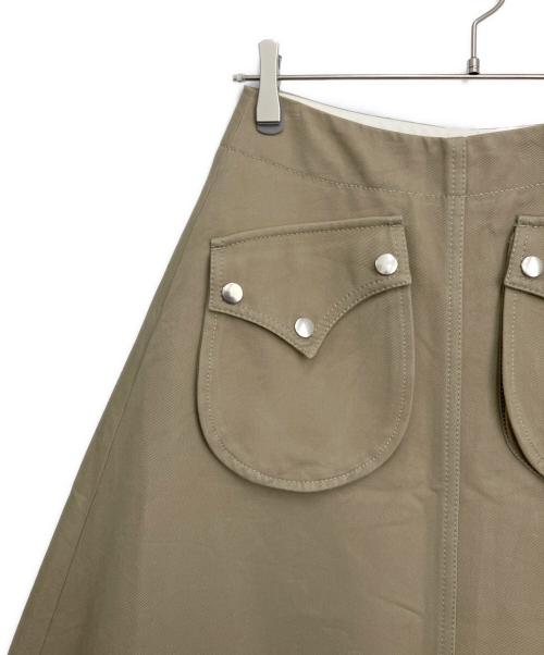 MM6 Maison Margiela（エムエムシックスメゾンマルジェラ）MM6 Maison Margiela (エムエムシックスメゾンマルジェラ) ラウンドポケットコットンスカート カーキ サイズ:SIZE38の古着・服飾アイテム