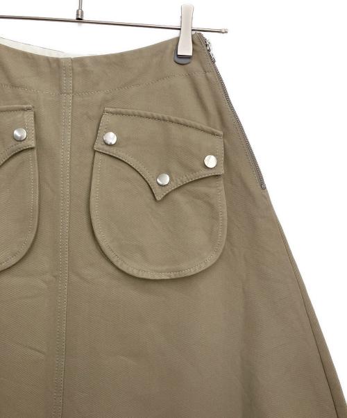 MM6 Maison Margiela（エムエムシックスメゾンマルジェラ）MM6 Maison Margiela (エムエムシックスメゾンマルジェラ) ラウンドポケットコットンスカート カーキ サイズ:SIZE38の古着・服飾アイテム