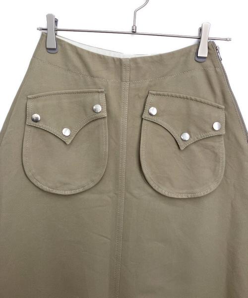 MM6 Maison Margiela（エムエムシックスメゾンマルジェラ）MM6 Maison Margiela (エムエムシックスメゾンマルジェラ) ラウンドポケットコットンスカート カーキ サイズ:SIZE38の古着・服飾アイテム