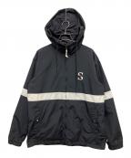 stussyステューシー）の古着「ナイロンジャケット」｜ブラック×ホワイト