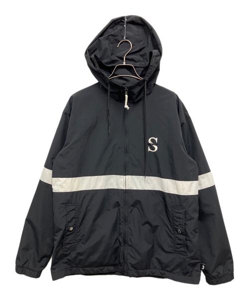 stussy（ステューシー）stussy (ステューシー) ナイロンジャケット ブラック×ホワイト サイズ:Mの古着・服飾アイテム