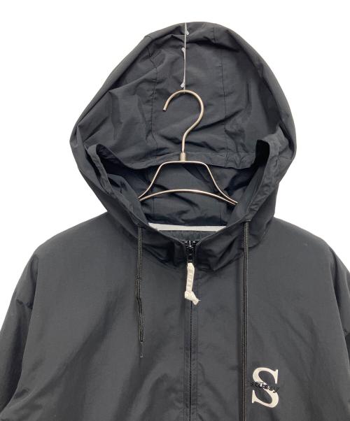 stussy（ステューシー）stussy (ステューシー) ナイロンジャケット ブラック×ホワイト サイズ:Mの古着・服飾アイテム