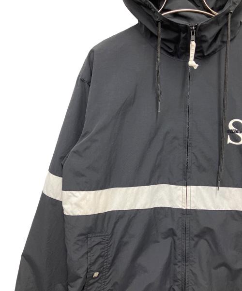 stussy（ステューシー）stussy (ステューシー) ナイロンジャケット ブラック×ホワイト サイズ:Mの古着・服飾アイテム