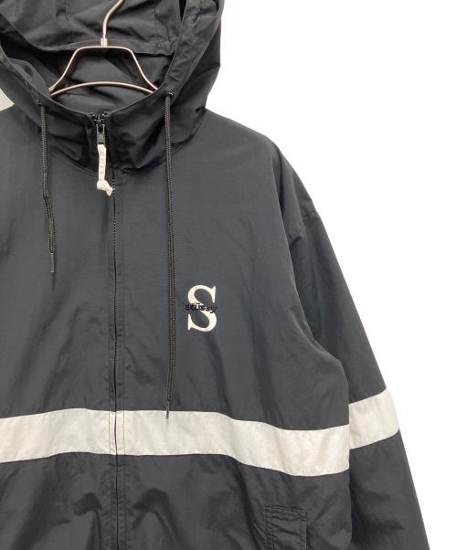 stussy（ステューシー）stussy (ステューシー) ナイロンジャケット ブラック×ホワイト サイズ:Mの古着・服飾アイテム
