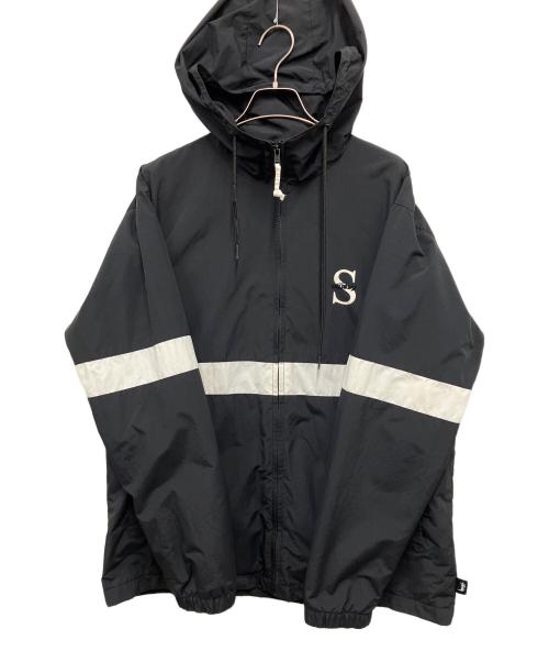 stussy（ステューシー）stussy (ステューシー) ナイロンジャケット ブラック×ホワイト サイズ:Mの古着・服飾アイテム