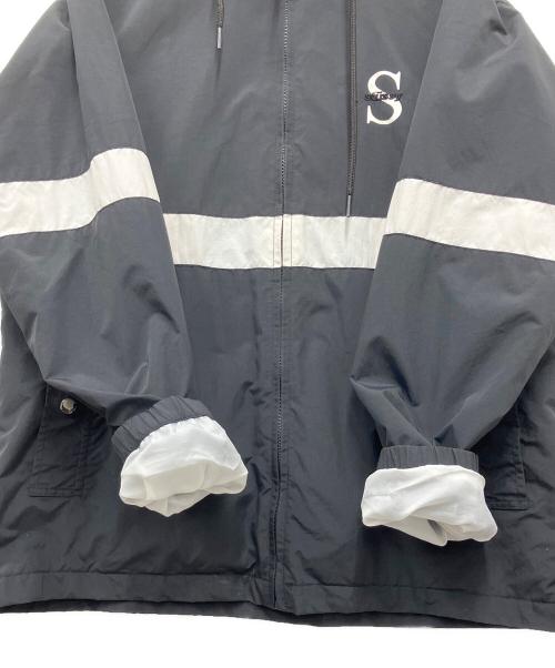 stussy（ステューシー）stussy (ステューシー) ナイロンジャケット ブラック×ホワイト サイズ:Mの古着・服飾アイテム