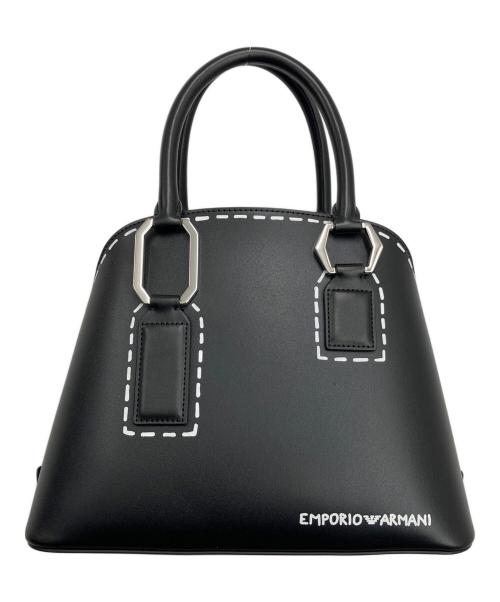 EMPORIO ARMANI（エンポリオ アルマーニ）EMPORIO ARMANI (エンポリオ アルマーニ) ハンドバッグ ブラック×ホワイトの古着・服飾アイテム