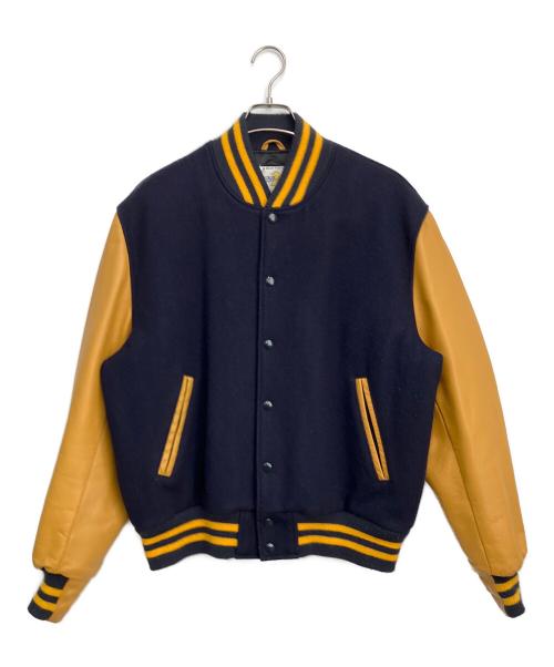 GB sport（ゴールデンベアスポーツ）GB SPORT (ゴールデンベアスポーツ) スタジャン ネイビー×イエロー サイズ:Lの古着・服飾アイテム