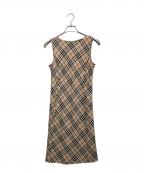BURBERRY BLUE LABELバーバリー ブルー レーベル）の古着「ノースリーブワンピース」｜ベージュ×ブラック