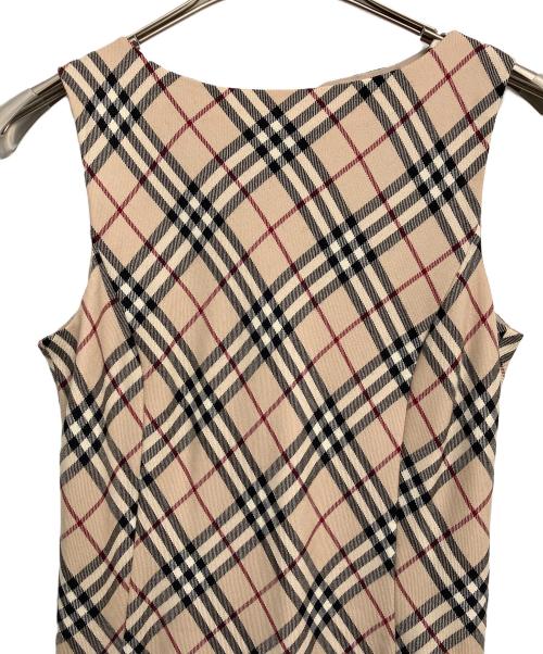 BURBERRY BLUE LABEL（バーバリー ブルー レーベル）BURBERRY BLUE LABEL (バーバリー ブルー レーベル) ノースリーブワンピース ベージュ×ブラック サイズ:38の古着・服飾アイテム