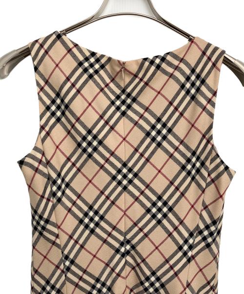 BURBERRY BLUE LABEL（バーバリー ブルー レーベル）BURBERRY BLUE LABEL (バーバリー ブルー レーベル) ノースリーブワンピース ベージュ×ブラック サイズ:38の古着・服飾アイテム