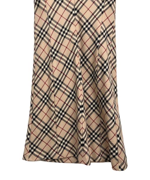 BURBERRY BLUE LABEL（バーバリー ブルー レーベル）BURBERRY BLUE LABEL (バーバリー ブルー レーベル) ノースリーブワンピース ベージュ×ブラック サイズ:38の古着・服飾アイテム