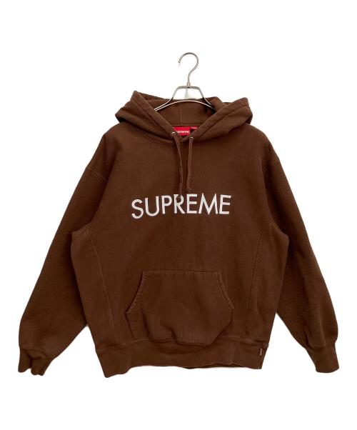 SUPREME（シュプリーム）SUPREME (シュプリーム) プルオーバーパーカー ブラウン×ホワイト サイズ:Lの古着・服飾アイテム