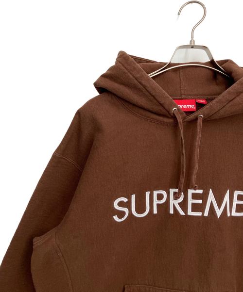 SUPREME（シュプリーム）SUPREME (シュプリーム) プルオーバーパーカー ブラウン×ホワイト サイズ:Lの古着・服飾アイテム