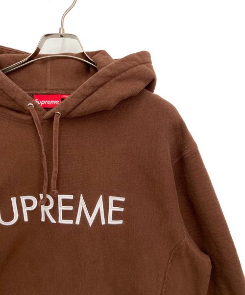 SUPREME（シュプリーム）SUPREME (シュプリーム) プルオーバーパーカー ブラウン×ホワイト サイズ:Lの古着・服飾アイテム