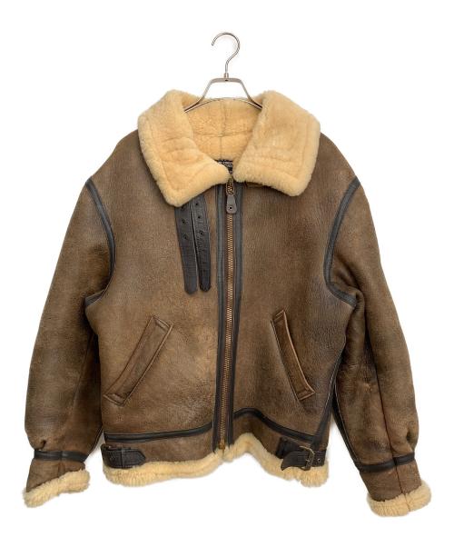 AVIREX（アヴィレックス）AVIREX (アヴィレックス) ムートンジャケット ブラウン×ベージュ サイズ:38の古着・服飾アイテム