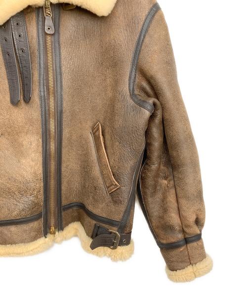 AVIREX（アヴィレックス）AVIREX (アヴィレックス) ムートンジャケット ブラウン×ベージュ サイズ:38の古着・服飾アイテム