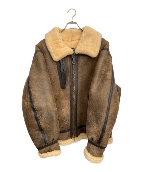 AVIREX（アヴィレックス）AVIREX (アヴィレックス) ムートンジャケット ブラウン×ベージュ サイズ:38の古着・服飾アイテム