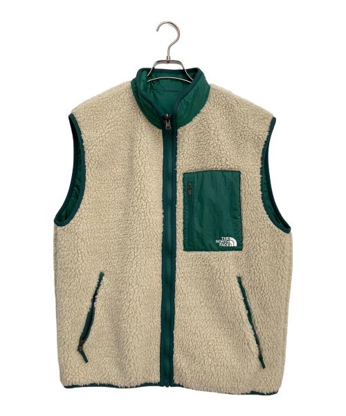THE NORTH FACE（ザ ノース フェイス）THE NORTH FACE (ザ ノース フェイス) ボアベスト ベージュ×グリーン サイズ:Lの古着・服飾アイテム